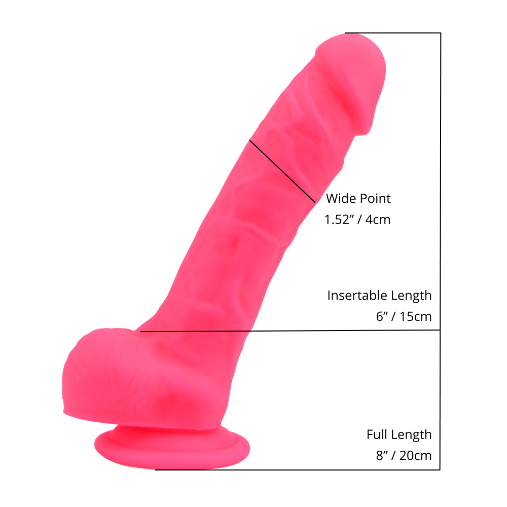 Loving Joy 8 Inch Realistic Silicone Dildo with Suction Cup and Balls