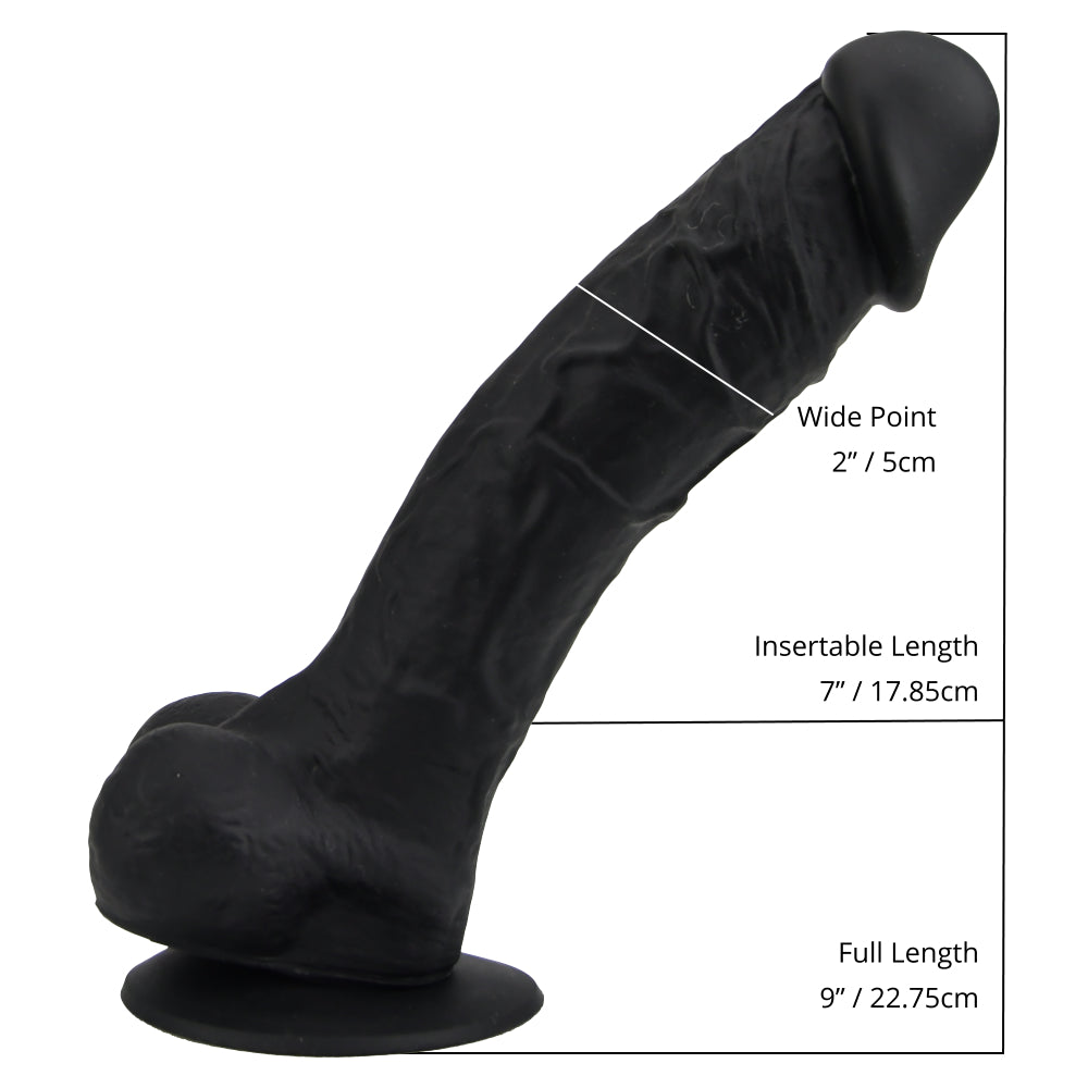 Loving Joy 9 Inch Realistic Silicone Dildo with Suction Cup and Balls