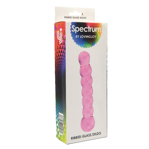 Spectrum Ribbed Glass Dildo