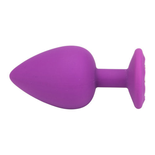 Loving Joy Jewelled Silicone Butt Plug Purple -Large