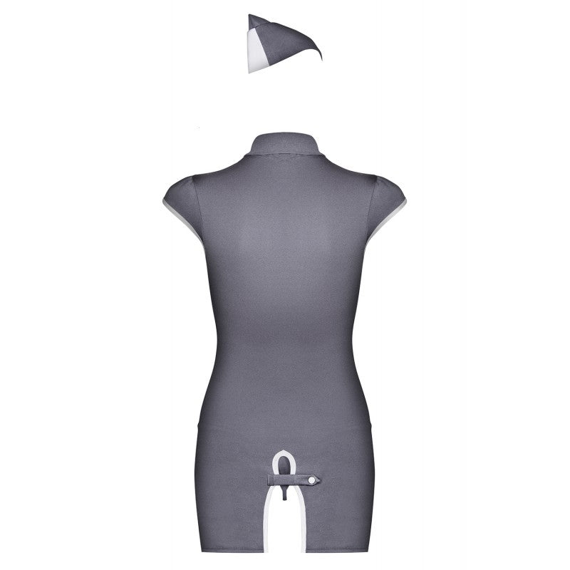 Stewardess Costume - Grey 3pc