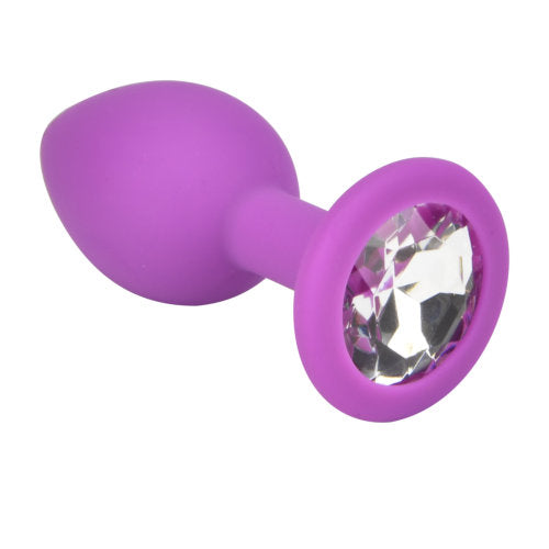 Loving Joy Jewelled Silicone Butt Plug Purple -Small